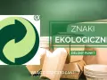 Symbol recyklingu, znany jako zielony punkt, na tle ekologicznych opakowań.
