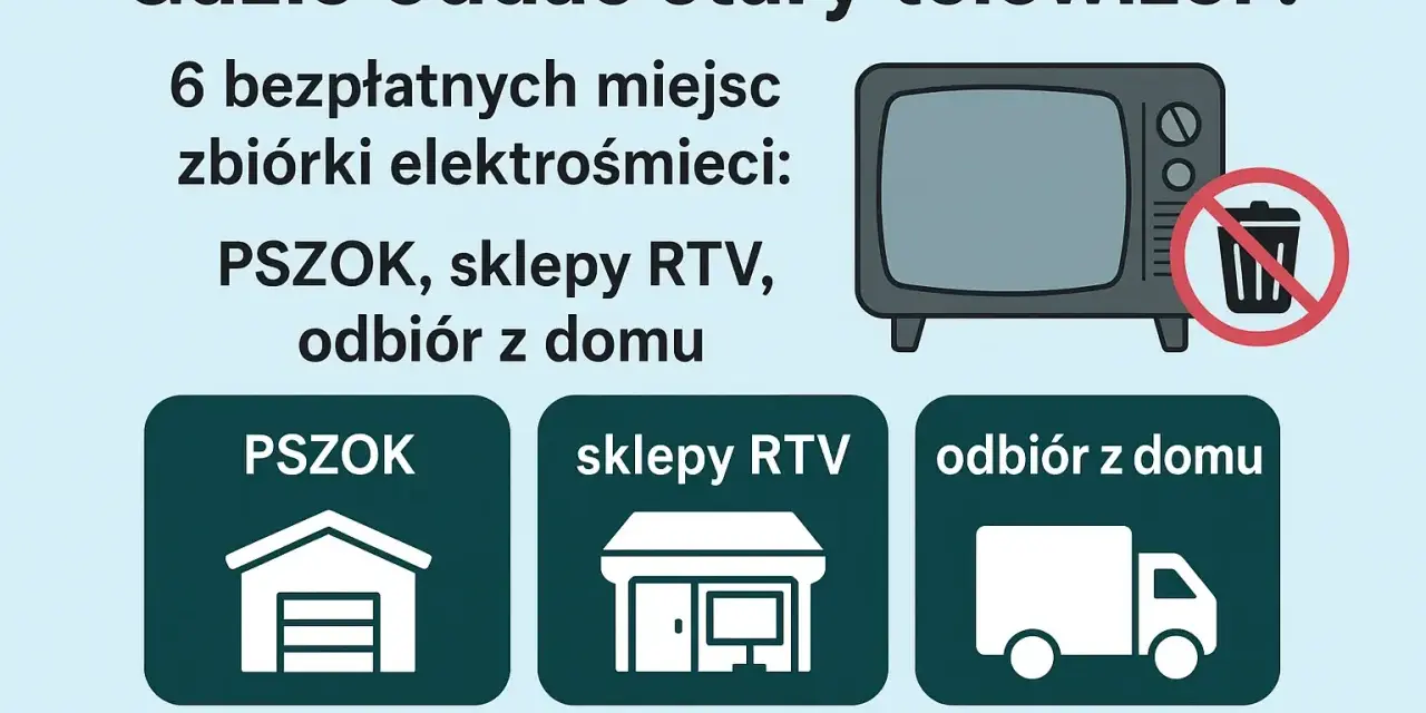 Gdzie oddać stary telewizor? 6 bezpłatnych miejsc: PSZOK, sklepy RTV, odbiór z domu. Nie wyrzucaj do śmieci!
