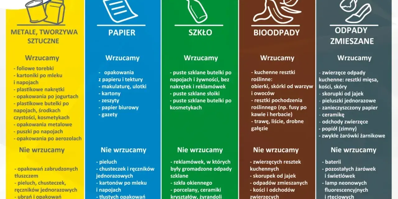 Zasady segregacji odpadów: metale, papier, szkło, bioodpady, odpady zmieszane. Czy trzeba płacić za śmieci jak się nie mieszka? Dowiedz się, co wrzucać do poszczególnych pojemników.