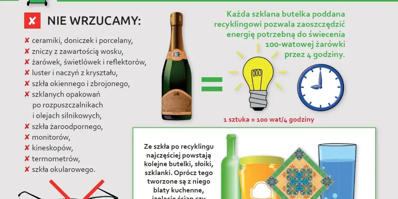 Zastanawiasz się, gdzie wyrzucić szklanki? Do zielonego pojemnika wrzucaj tylko szkło. Z recyklingu powstają nowe butelki, słoiki i szklanki.