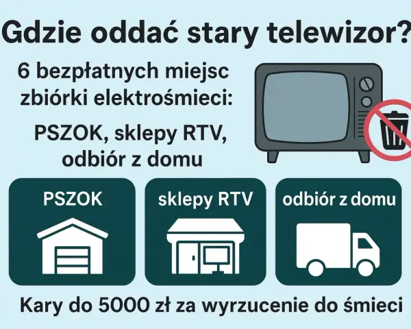 Gdzie oddać stary telewizor? 6 bezpłatnych miejsc: PSZOK, sklepy RTV, odbiór z domu. Nie wyrzucaj do śmieci!