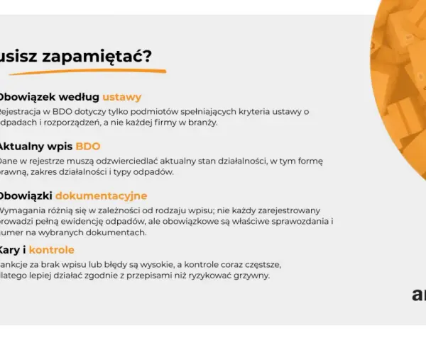 Jednoosobową działalność gospodarczą a śmieci: obowiązek rejestracji w BDO, aktualny wpis, dokumentacja i kary. Zadbaj o zgodność z przepisami.