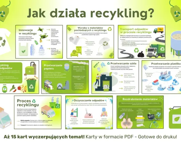 Recykling: Karty pracy PDF i kreatywne zajęcia dla dzieci