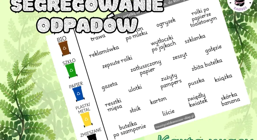 Darmowe karty pracy o recyklingu dla dzieci: Ucz ekologii przez zabawę!