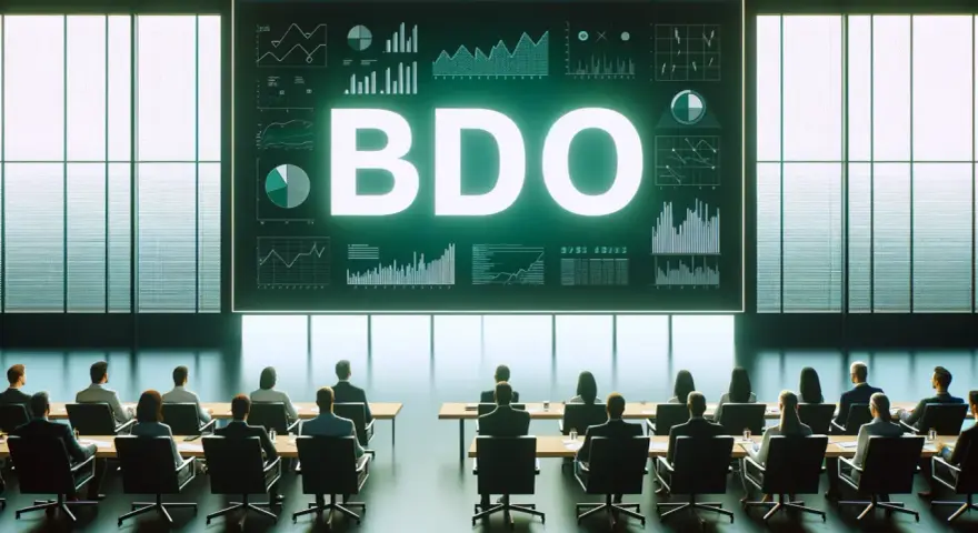 Sala konferencyjna z ekranem BDO i wykresami. Dyskusja o ustawie z dnia 14 grudnia 2012 r. o odpadach.