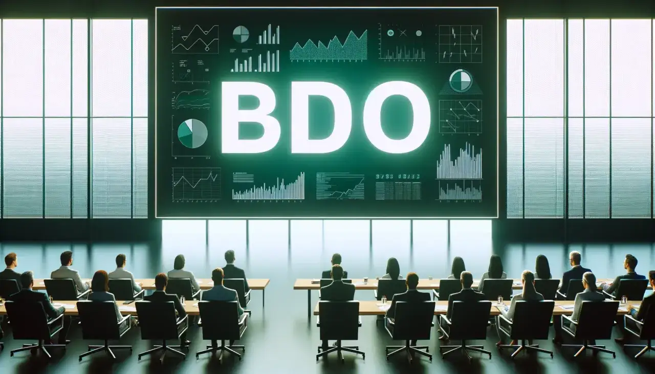 Sala konferencyjna z ekranem BDO i wykresami. Dyskusja o ustawie z dnia 14 grudnia 2012 r. o odpadach.