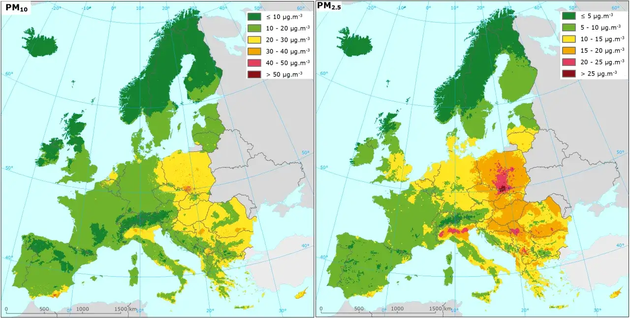 Mapa smogu Polska zanieczyszczenie powietrza